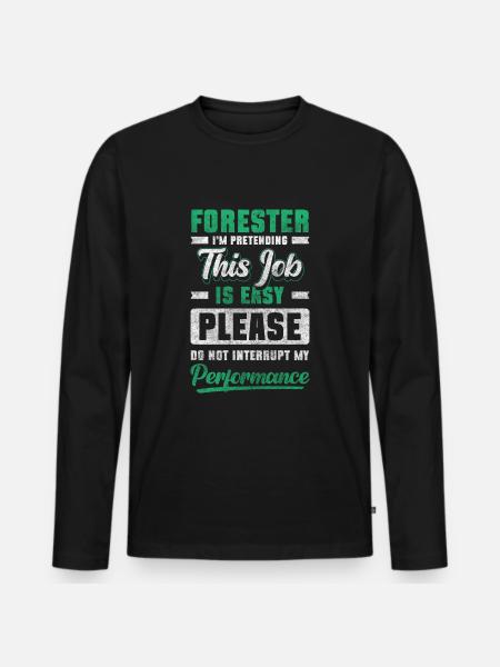 Waldarbeiter Forstbetrieb Beschützer - Männer Premium Bio Langarmshirt - Schwarz