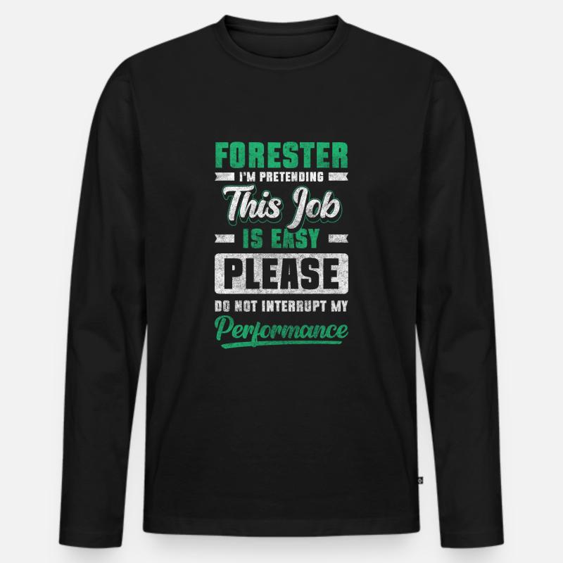 Waldarbeiter Forstbetrieb Beschützer - Männer Premium Bio Langarmshirt - Schwarz