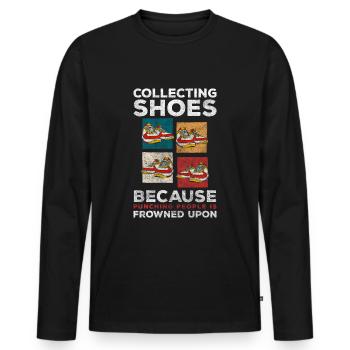 Schuhe Frauen Stiefel - Männer Premium Bio Langarmshirt - Schwarz - Vorne - Nico (187cm)