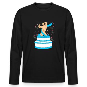 Striptease Surprise Man Nude Bachelors - Men's Premium Organic Long Sleeve Shirt - black - Front - Nico (187cm)