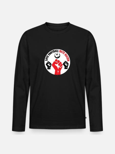 Love Football Hate Racism - Men's Premium Organic Long Sleeve Shirt - black