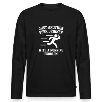 Just Another Beer Drinker With A Running Problem - Men's Premium Organic Long Sleeve Shirt - black - Front - Nico (187cm)