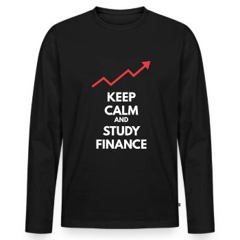 Money and Finance - Men's Premium Organic Long Sleeve Shirt - black - Front - Nico (187cm)