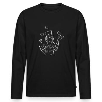 Juggler juggling. Entertainer Gift - Men's Premium Organic Long Sleeve Shirt - black - Front - Nico (187cm)