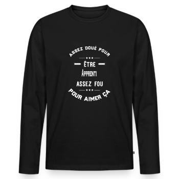 Assez doué Apprenti cadeau - T-shirt manches longues Premium bio Homme - noir - Devant - Nico (187cm)