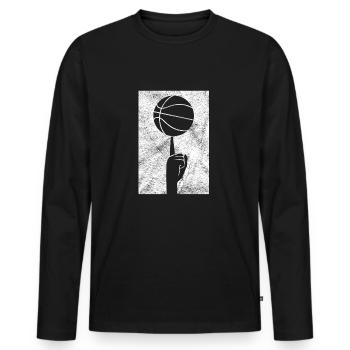 basket-cadeau joueur de basket-ball joueur de basket-ball - T-shirt manches longues Premium bio Homme - noir - Devant - Nico (187cm)