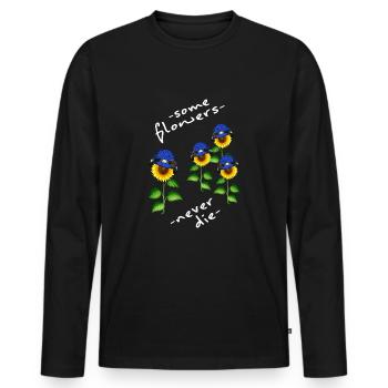 ukraine solidarity free kiev stand with mariupol - Men's Premium Organic Long Sleeve Shirt - black - Front - Nico (187cm)