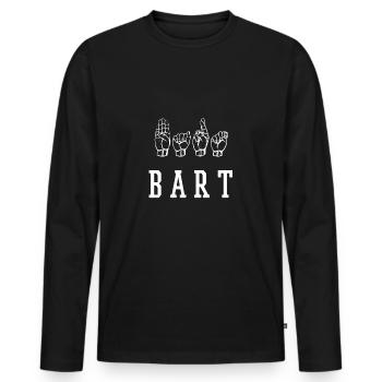 beard - Men's Premium Organic Long Sleeve Shirt - black - Front - Nico (187cm)