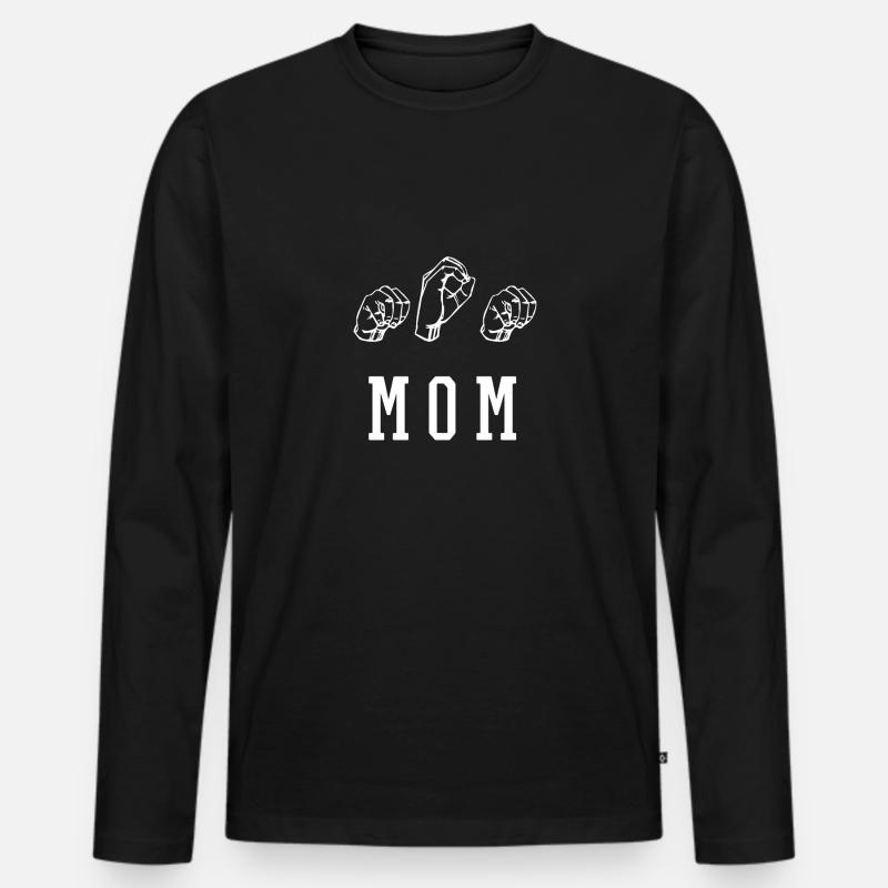Mom - Männer Premium Bio Langarmshirt - Schwarz