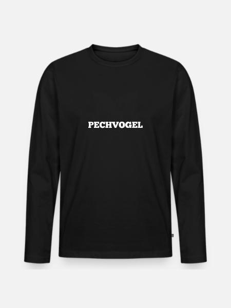 UNLUCKY WHITE HORIZONTAL - Men's Premium Organic Long Sleeve Shirt - black