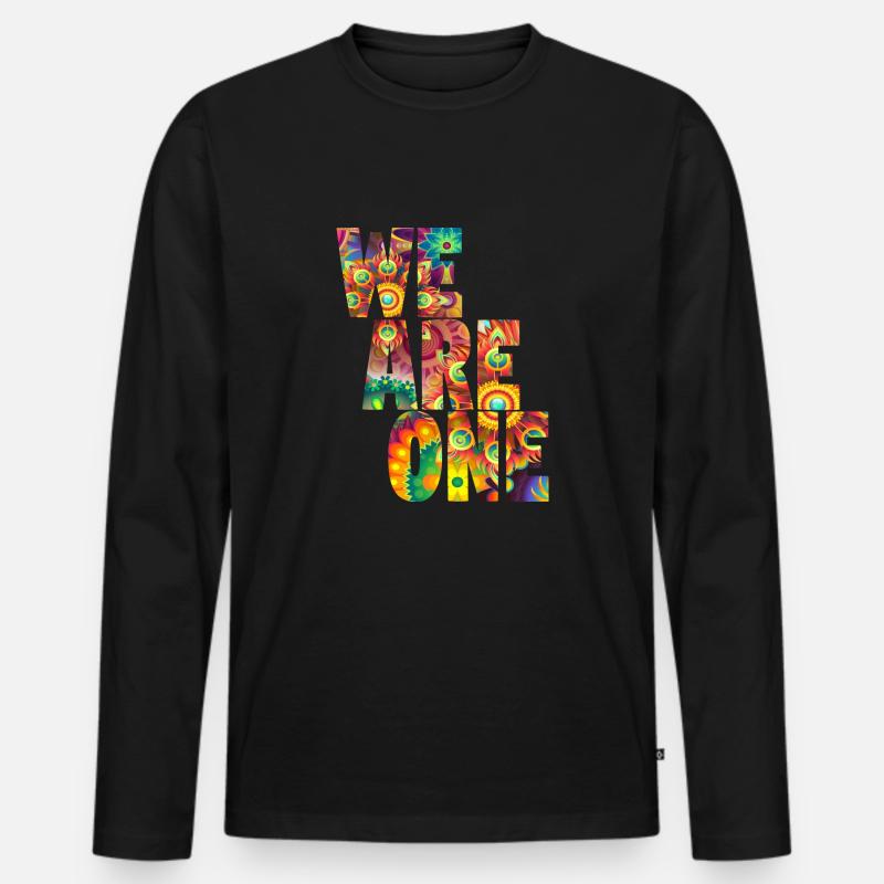Goa Psytrance - Männer Premium Bio Langarmshirt - Schwarz