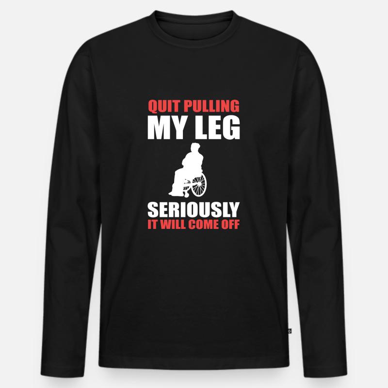 Rollstuhl - Männer Premium Bio Langarmshirt - Schwarz
