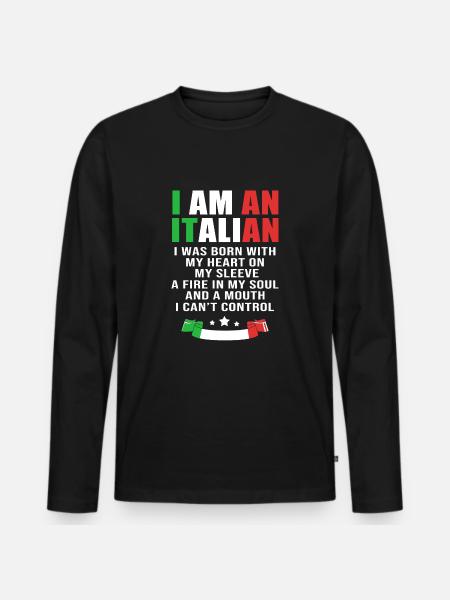 Italian Italia Italy - Men's Premium Organic Long Sleeve Shirt - black