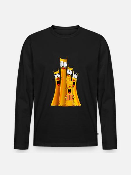 Katzenband - Männer Premium Bio Langarmshirt - Schwarz
