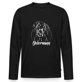 DOBERMANN dog portrait dog dogs IGP Wilsigns - Men's Premium Organic Long Sleeve Shirt - black - Front - Nico (187cm)