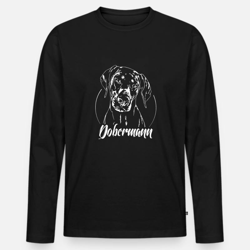 DOBERMANN Hundeportrait Hund Hunde IGP Wilsigns - Männer Premium Bio Langarmshirt - Schwarz