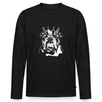 ANGLAIS BOULEDOGUE chien chien wilsigns - T-shirt manches longues Premium bio Homme - noir - Devant - Nico (187cm)