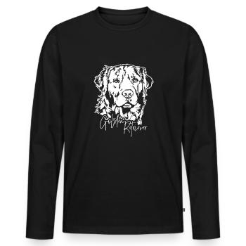 Golden Retriever Portrait Chien Chiens Wilsigns - T-shirt manches longues Premium bio Homme - noir - Devant - Nico (187cm)
