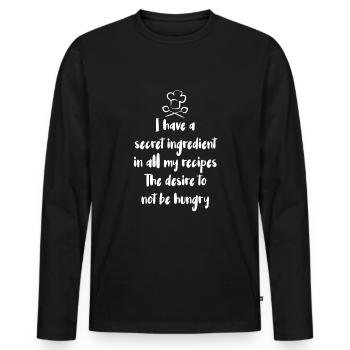 J’ai un ingrédient secret dans toutes mes recettes Le d - T-shirt manches longues Premium bio Homme - noir - Devant - Nico (187cm)