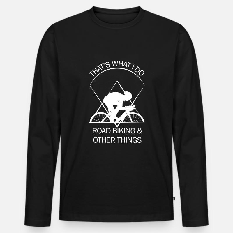 Rennrad - Männer Premium Bio Langarmshirt - Schwarz