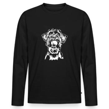 Schnauzer géant Schnauzer chien chien Wilsigns - T-shirt manches longues Premium bio Homme - noir - Devant - Nico (187cm)