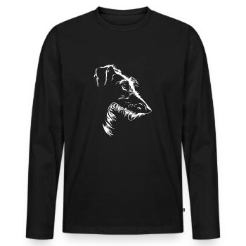 Deerhound Silhouette Dog Dog Wilsigns - Men's Premium Organic Long Sleeve Shirt - black - Front - Nico (187cm)