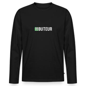Goalscorer - For Strikers in Football - Men's Premium Organic Long Sleeve Shirt - black - Front - Nico (187cm)