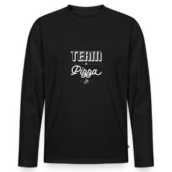 Team Pizza - For Pizza Fans and Pizzaiolos - Men's Premium Organic Long Sleeve Shirt - black - Front - Nico (187cm)