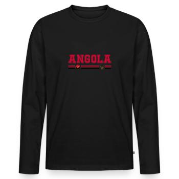 Angola, flag and emblem of Angola. Supporters. - Men's Premium Organic Long Sleeve Shirt - black - Front - Nico (187cm)