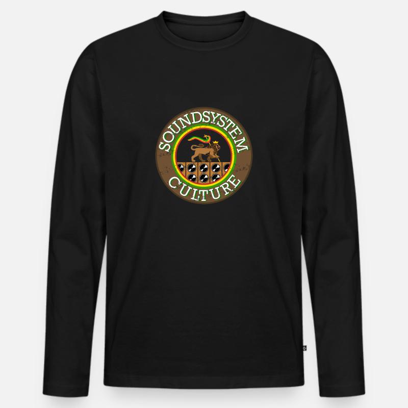 Reggae Reggae Soundsystem - Männer Premium Bio Langarmshirt - Schwarz