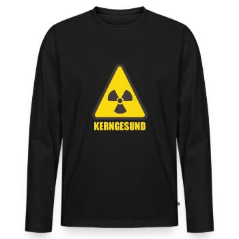 Kerngesund Radioaktiv Nuklear Atomkraft Biohazard - Männer Premium Bio Langarmshirt - Schwarz - Vorne - Nico (187cm)