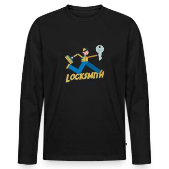 Locksmith Locksmith Key - Men's Premium Organic Long Sleeve Shirt - black - Front - Nico (187cm)