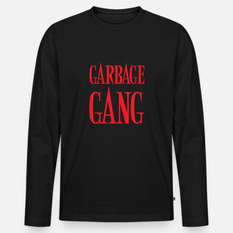 Müllwagen - Männer Premium Bio Langarmshirt - Schwarz