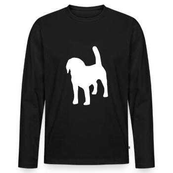 Silhouette Beagle - T-shirt manches longues Premium bio Homme - noir - Devant - Nico (187cm)