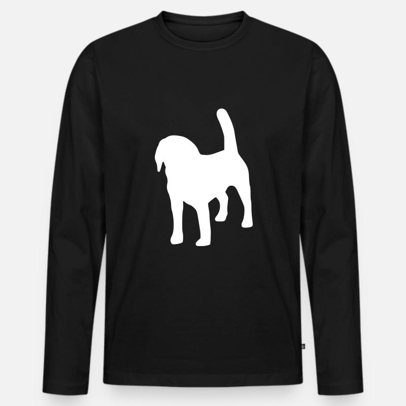 Beagle Silhouette - Männer Premium Bio Langarmshirt - Schwarz