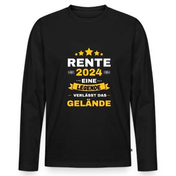 Rente 2024 Ruhestand Legende Geschenk - Männer Premium Bio Langarmshirt - Schwarz - Vorne - Nico (187cm)