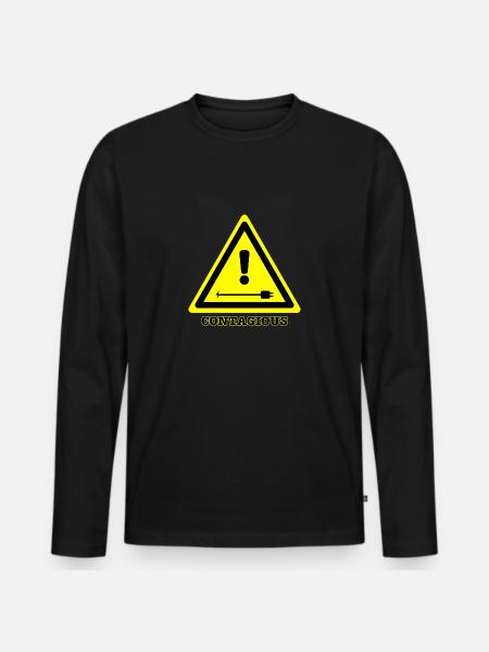 Ansteckend joke (EN) - Männer Premium Bio Langarmshirt - Schwarz