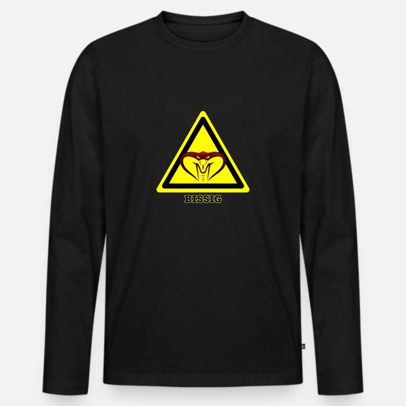 Vorsicht Bissig! - Männer Premium Bio Langarmshirt - Schwarz