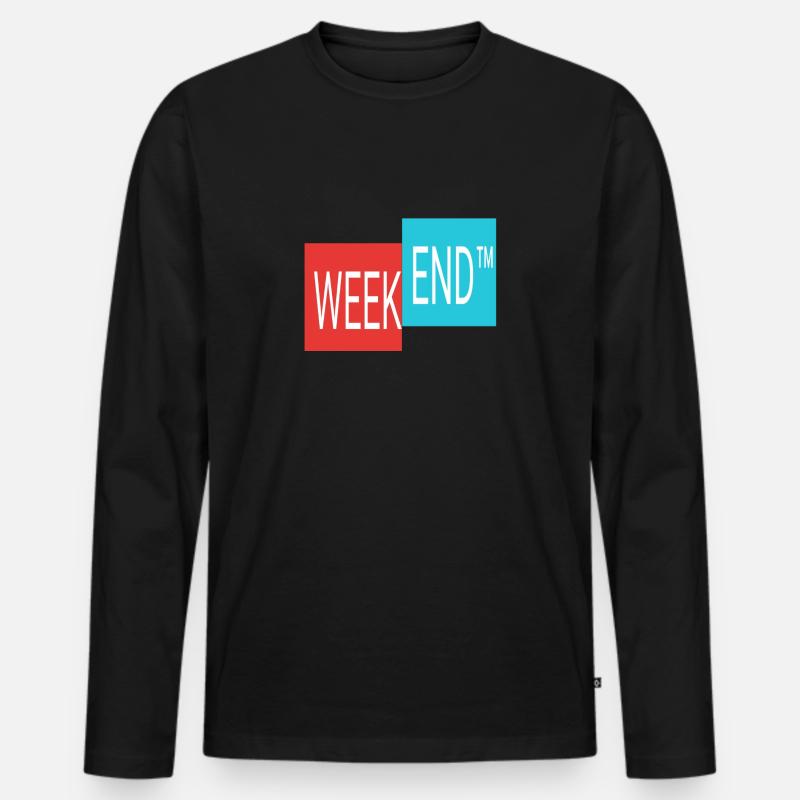 Fine settimana finalmente fine settimana - Maglia a manica lunga ecologica premium da uomo - nero