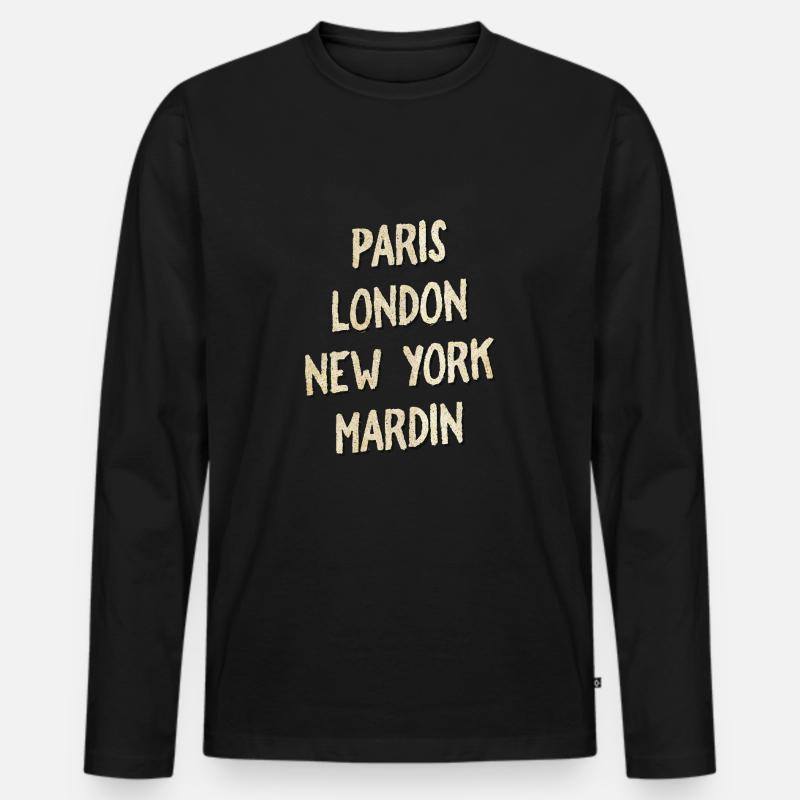 Mardin - Männer Premium Bio Langarmshirt - Schwarz