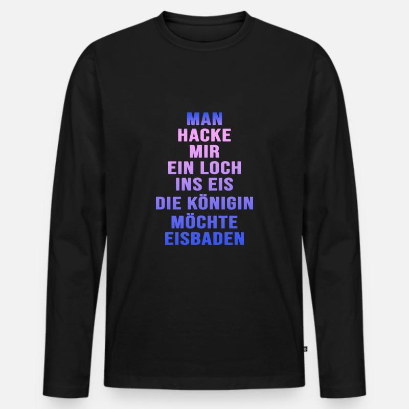 Winterbaderin Eisbaderin Eisbademeisterin - Männer Premium Bio Langarmshirt - Schwarz