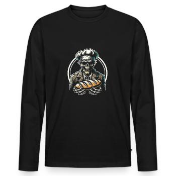 Baking Dead Zombie Baker Creepy Baker - Men's Premium Organic Long Sleeve Shirt - black - Front - Nico (187cm)