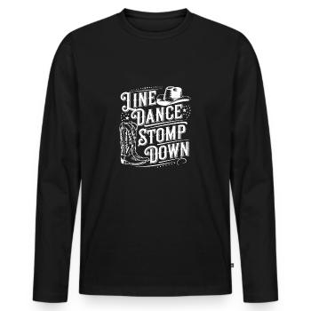 Line Dance Stomp Down Country Dance - Men's Premium Organic Long Sleeve Shirt - black - Front - Nico (187cm)