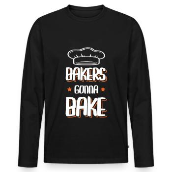 backen bäcker - Männer Premium Bio Langarmshirt - Schwarz - Vorne - Nico (187cm)
