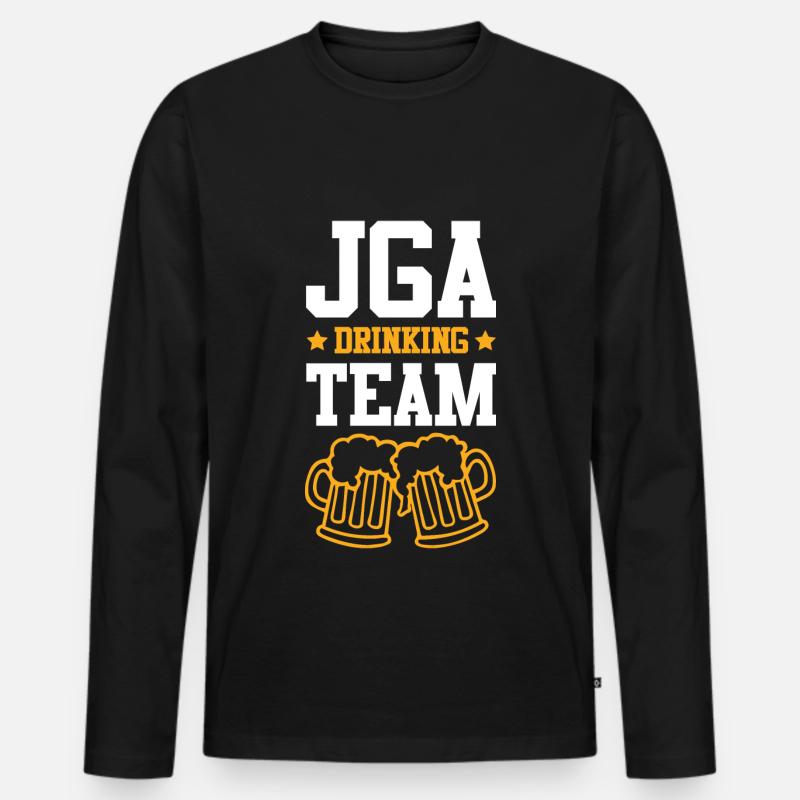 Jga Junggesellen Drinking Team - Männer Premium Bio Langarmshirt - Schwarz