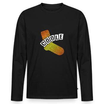 Coole Socke - lustiges Motivationsdesign - Männer Premium Bio Langarmshirt - Schwarz - Vorne - Nico (187cm)