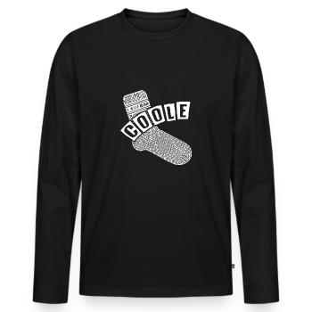 Cool sock - fun motivational design - Men's Premium Organic Long Sleeve Shirt - black - Front - Nico (187cm)