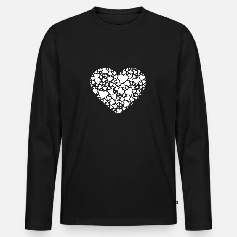 MULTI HEARTS IN EINEM HERZEN - Männer Premium Bio Langarmshirt - Schwarz