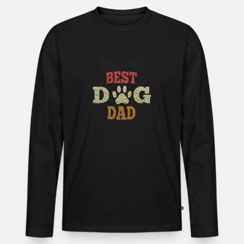 Best Dog Dad - Männer Premium Bio Langarmshirt - Schwarz