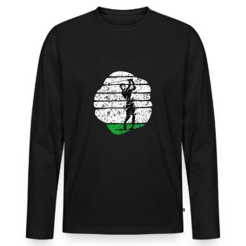 Golf voiturette de golf Golf sur terrain de golf - T-shirt manches longues Premium bio Homme - noir - Devant - Nico (187cm)